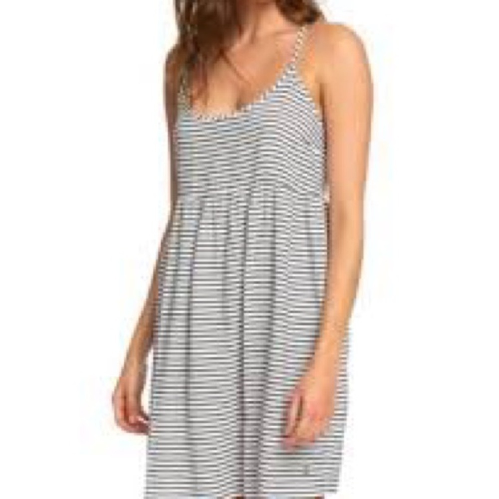 Roxy White and Black Stripe Mini Dress